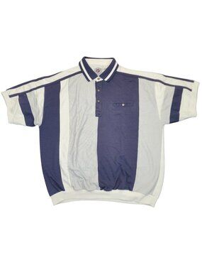 Vintage LD Sport Short Sleeve Pocket Polo Shirt Striped 3XL Bowling